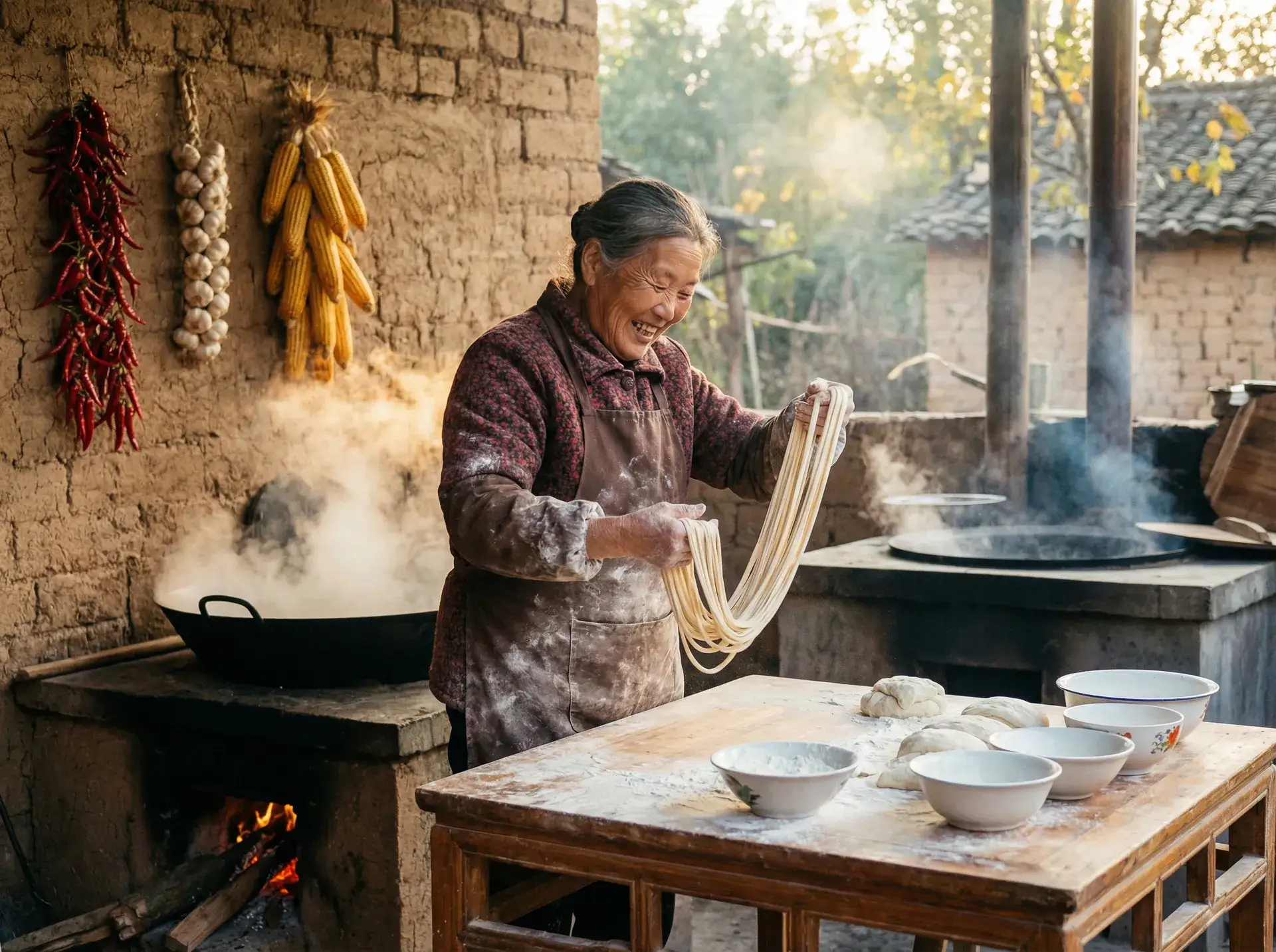 农家大嫂手擀面 - XL上司未增删带翻译动漫 乡村美食